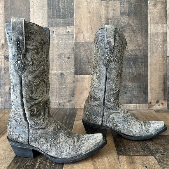 Lucchese M5730 Snip Toe Studded Western Cowboy Boots Womens 6.5 B - Picture 12 of 12